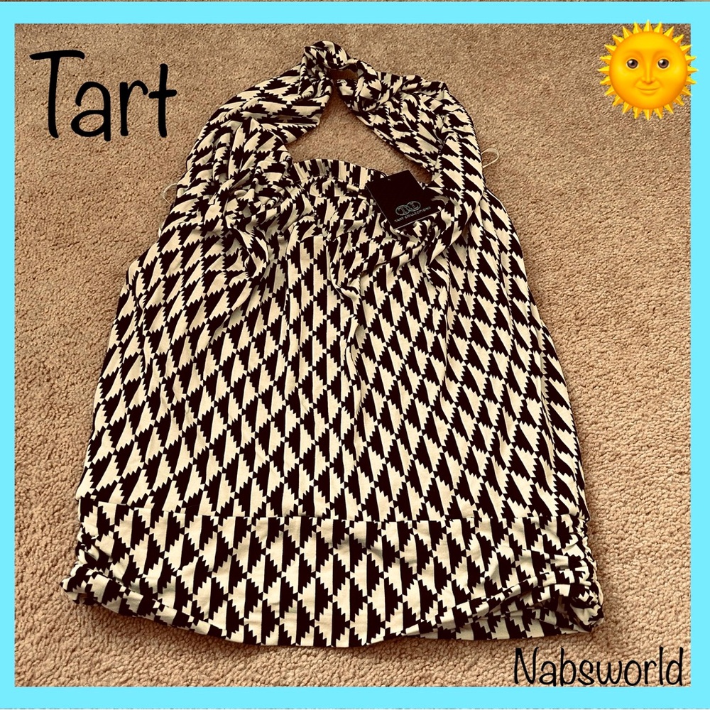 BNWT: Tart Collections cream & black patterned cowl neck top!